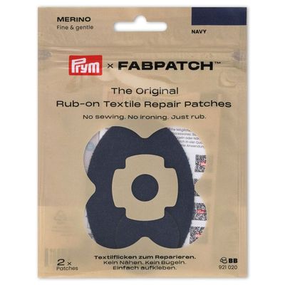 Prym x FabPatch Reparasjonslapp MERINO - Marine - 2stk