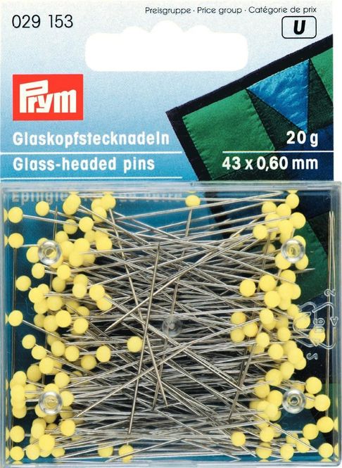 Hovedbilde Prym Knappenåler med Glasshode - 43x0.60mm 20g 029153