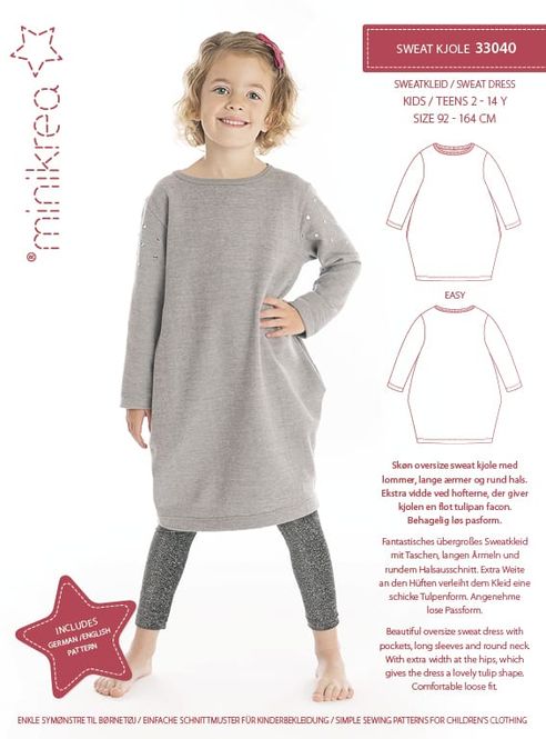 Hovedbilde MINIKREA Sweatkjole 2-14 (92-164cm) 33040