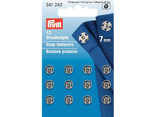 Hovedbilde Prym Trykknapper, 7mm, Sølv, 341242