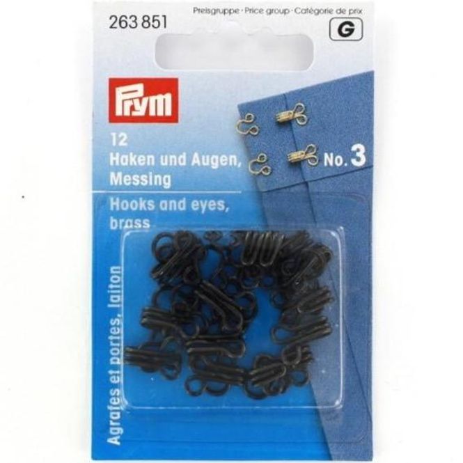 Hovedbilde Prym Hekter No.3 12stk - Sort 263851