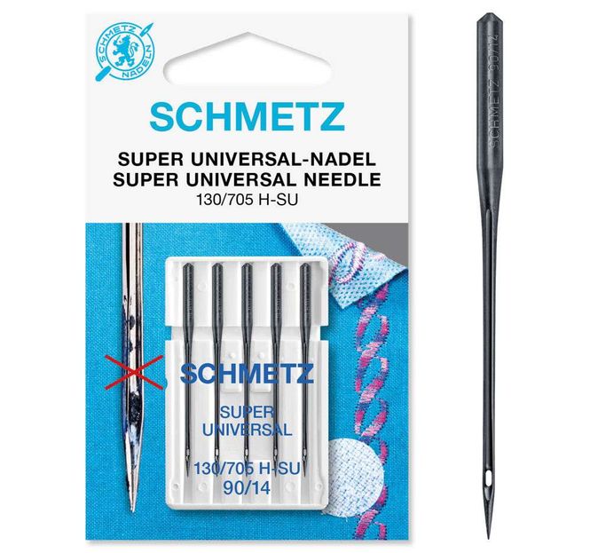 Hovedbilde Symaskinsnål 130/705 H-SU SUPER UNIVERSAL "ANTI GLUE" 90/10 5-pk