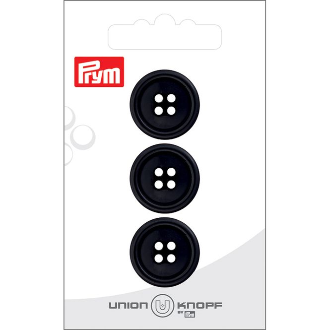 Hovedbilde Prym Knapper 13001 - 4-hull 20mm 80 Sort - 3stk