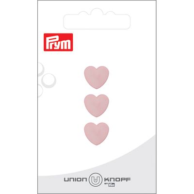 Prym Øyeknapper 23701 - 12mm Hjerte 46 Rose - 3stk