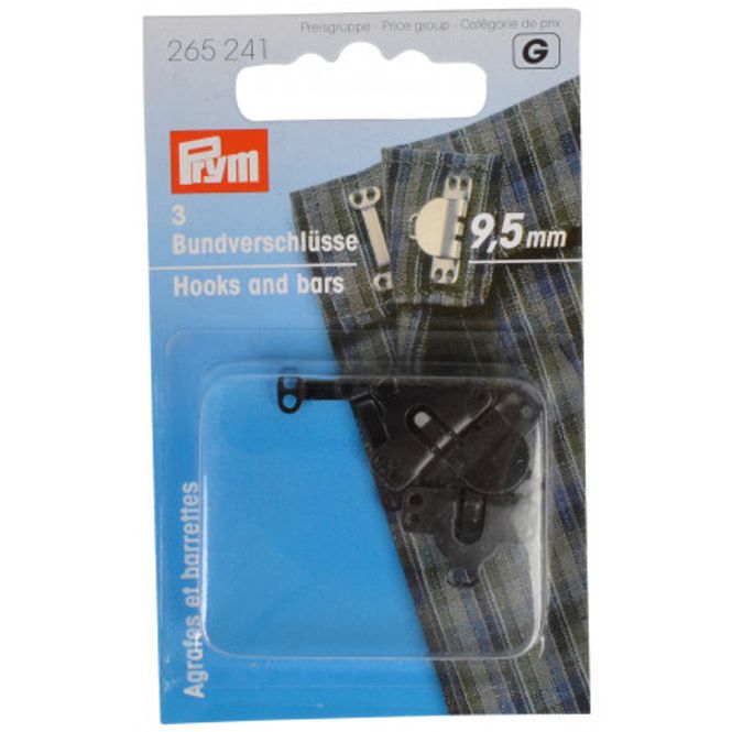 Hovedbilde Prym Buksehekter, 9,5mm, 3stk, Sort, 265241