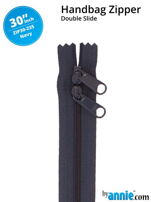 Hovedbilde By Annie Handbag Zipper NAVY double slide,30