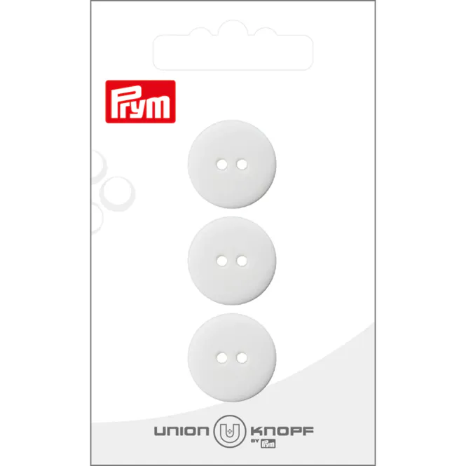Hovedbilde Prym Knapper 28450 - 2-hull 18mm 12 Hvit - 3stk