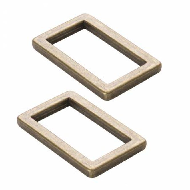 Hovedbilde By Annie 1" Rectangle ring - Antique Brass 2stk