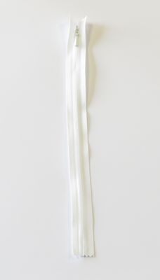 Hvit - 4mm Usynlig fast glidelås 45cm