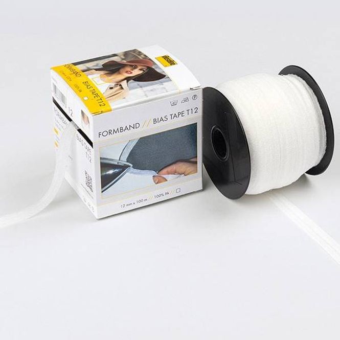 Hovedbilde Vlies Formbånd/Bias tape T12 - hvit 12mm