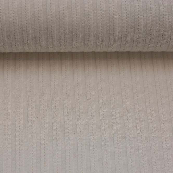 Hovedbilde Ribbjersey Pointelle , fnr 010 Offwhite