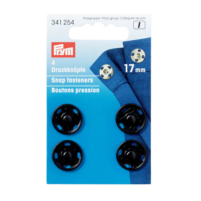 Hovedbilde Prym Trykknapper, 17mm, Sort, 341254