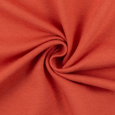 Heike Rundstrikket ribb 000339 Plain - støvet oransje