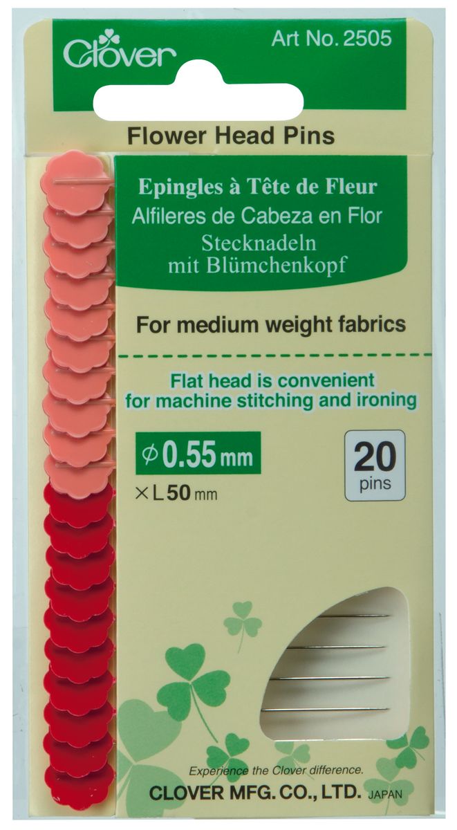 (5) Clover Flower Head Pins Ekstra Fine 2505
