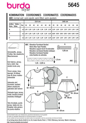 5645 - Burda - shorts og topp