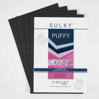 SULKY PUFFY 3mm sort, 4 sheets of foam 20cm x 30cm