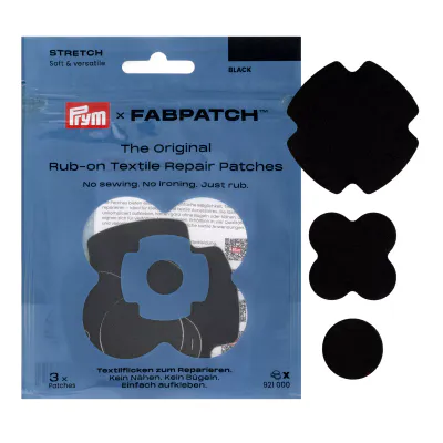 Prym x FabPatch Reparasjonslapp STRETCH - Sort - 3stk