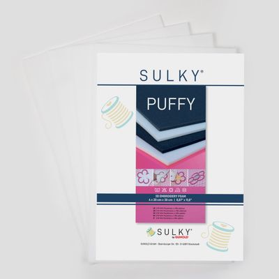 SULKY PUFFY 3mm Hvit, 4 sheets of foam 20cm x 30cm