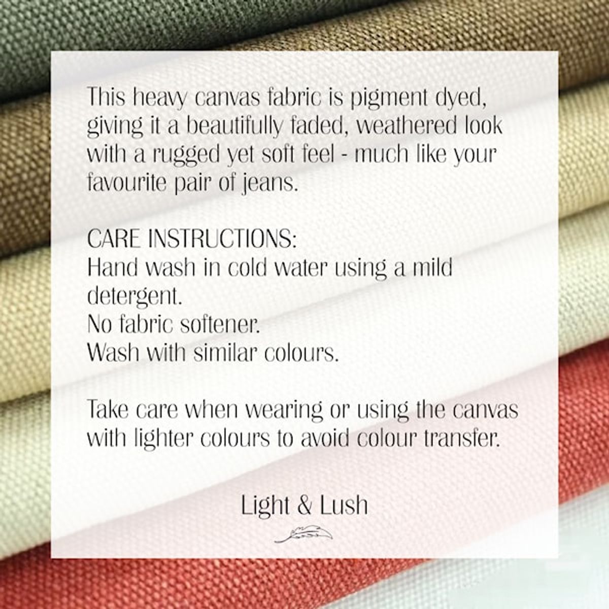 Light & Lush Heavy Washed Canvas, Oker