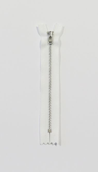 Hovedbilde HVIT - 4mm fast metall glidelås 20cm