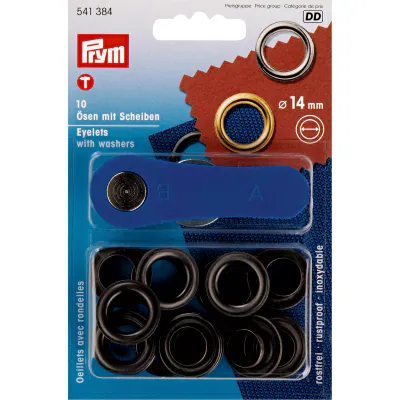 Prym Maljer, 14mm, 10stk, sort, 541384
